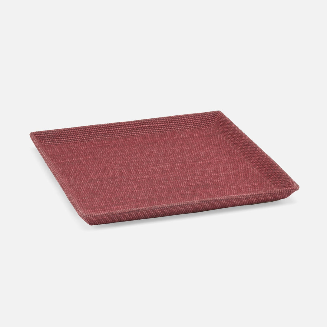 Dresden, Burgundy, Tray, Square Tapered, Large, Cotton Jute, Pack/2
