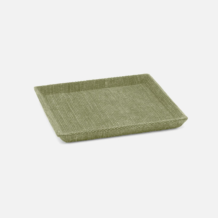 Dresden, Light Green, Tray, Square, Small, Cotton Jute, Pack/2