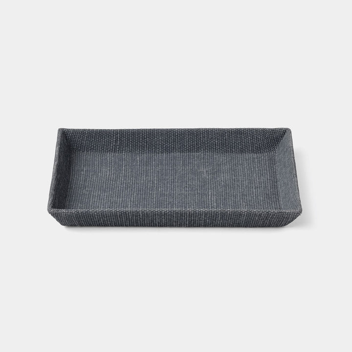 Dresden, Slate Blue, Tray, Rectangular Tapered, Small, Cotton Jute, Pack/2