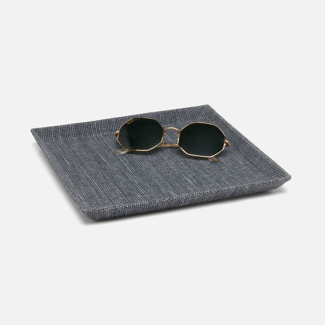 Dresden, Slate Blue, Tray, Square Tapered, Large, Cotton Jute, Pack/2