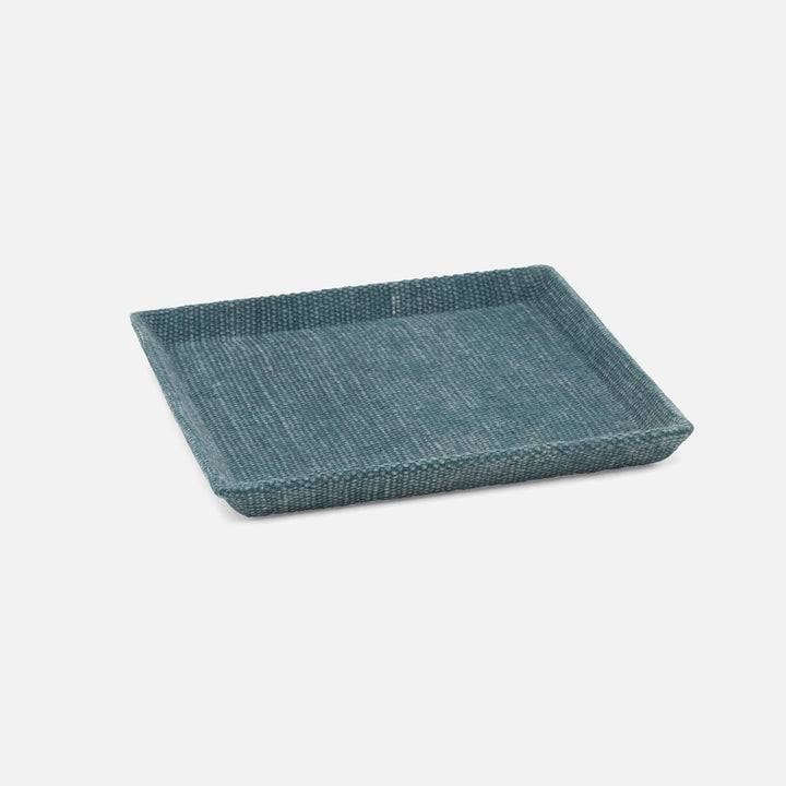 Dresden, Teal, Tray, Square, Small, Cotton Jute, Pack/2