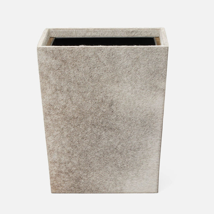 Hyde, Gray, Wastebasket, Rectangular Tapered, Hair-On-Hide