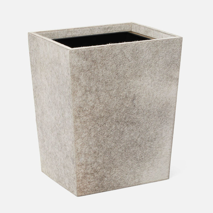 Hyde, Gray, Wastebasket, Rectangular Tapered, Hair-On-Hide