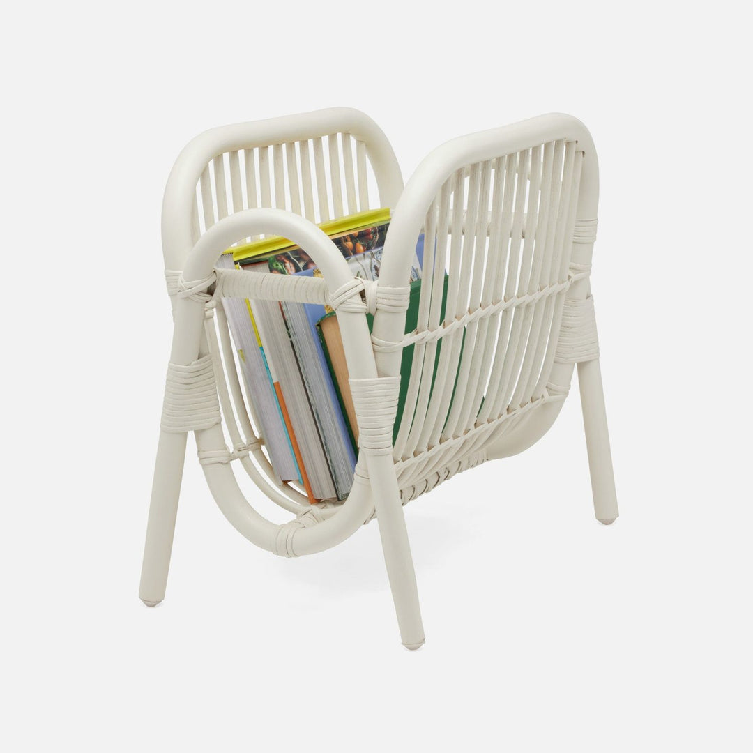 Makassar, Pristine White, Magazine Holder, Rattan