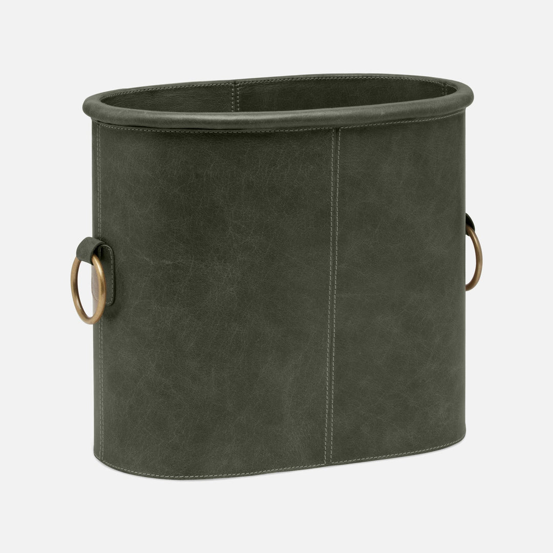 Ogden, Forest, Magazine Holder, Oval, Full-Grain Leather