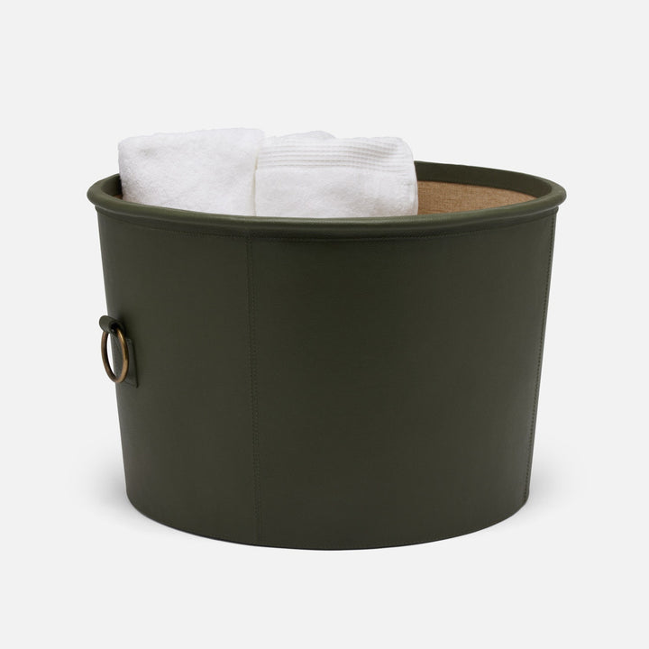 Ogden, Forest, Basket, Round, Large, Full-Grain Leather