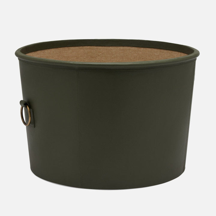 Ogden, Forest, Basket, Round, Large, Full-Grain Leather