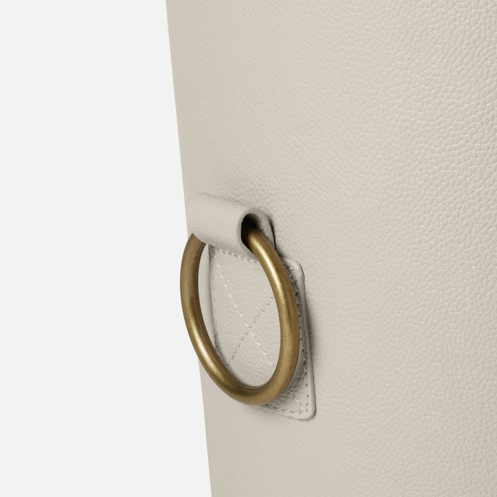 Ogden, Light Gray, Wastebasket, Round, Small, Full-Grain Leather