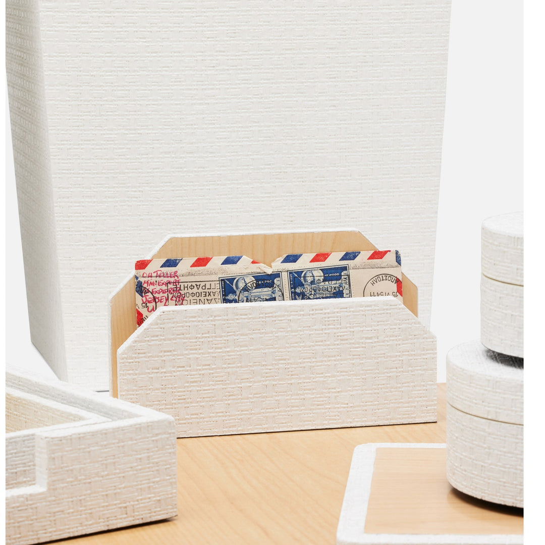 Rosewell, Shiny White, Letter Tray Set: Letter Tray, Envelope Holder, Pencil Tray And Pencil Holder