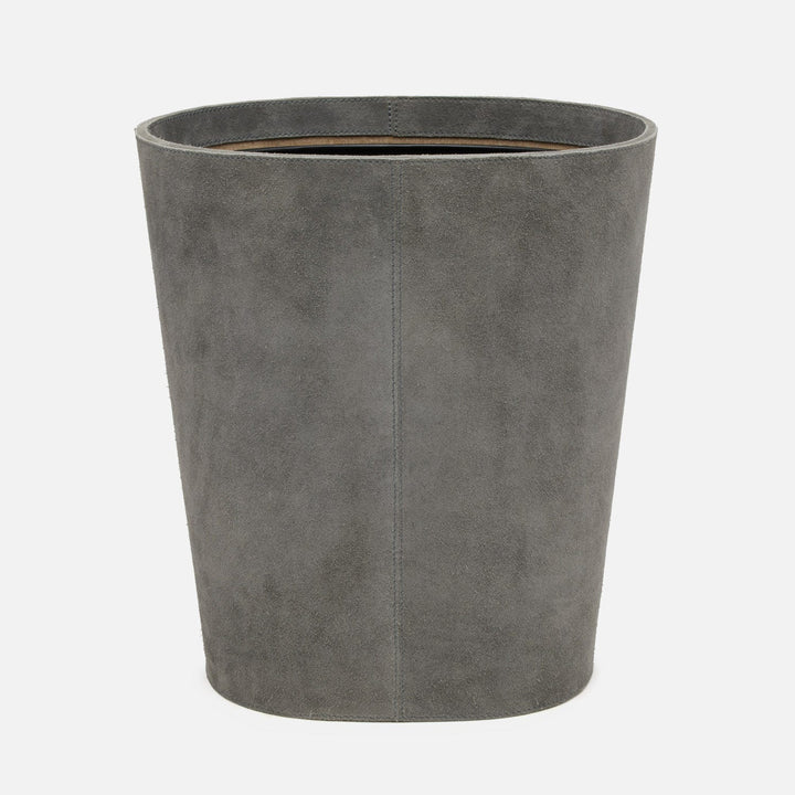 Segovia, Dark Gray, Wastebasket Oval Tapered, Suede