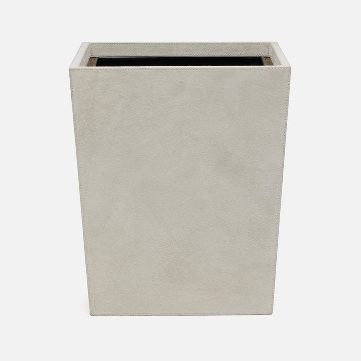 Segovia, Light Gray, Wastebasket, Rectangular Tapered, Suede
