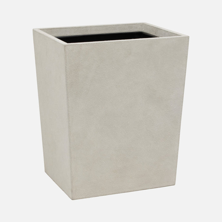 Segovia, Light Gray, Wastebasket, Rectangular Tapered, Suede