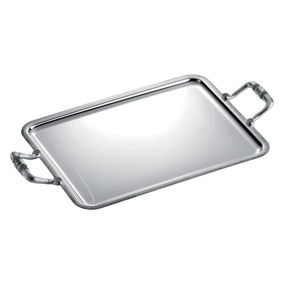 Rectangular Tray with Handles 43x31cm Malmaison Silver Plat
