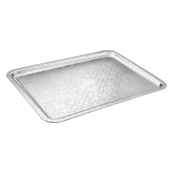 Rectangular Tray with Handles 42x32cm Jardin d'Eden Silver