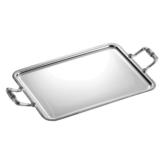 Rectangular Tray with Handles 49x39cm Malmaison Silver Plat