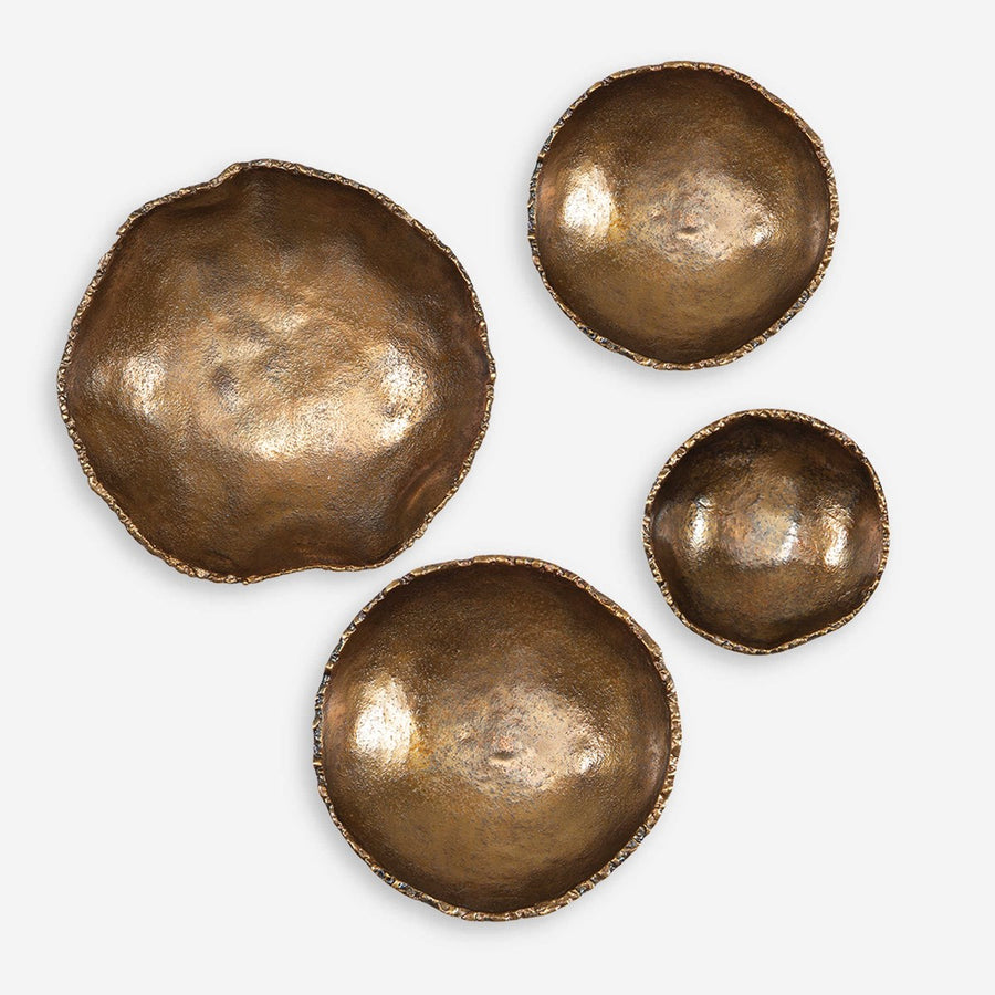 Lucky Coins Wall Bowls S/4 - Brass-Uttermost-UTTM-04299-Decorative Objects-1-France and Son