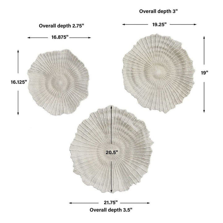 Ocean Gems Coral Wall Decor, Set/3-Uttermost-UTTM-04351-Wall Decor-3-France and Son