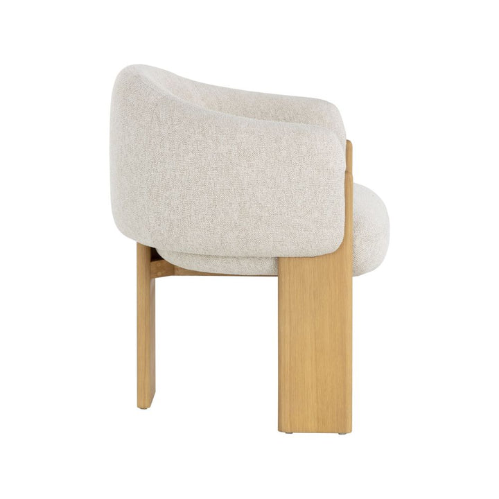 Dining Chairs Trine Dining Armchair - Rustic Oak - Dove Cream