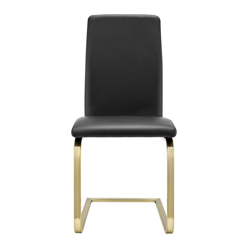 Cinzia Side Chair-Eurø Style-Eurostyle-05090BLKMBG-Lounge ChairsBlack/Matte Brushed Gold-2-France and Son