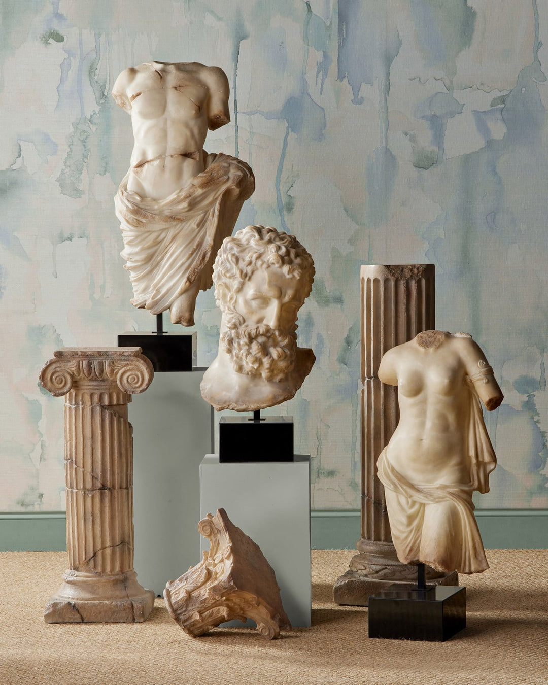 Decorative Objects Hercules Head on Metal Stand
