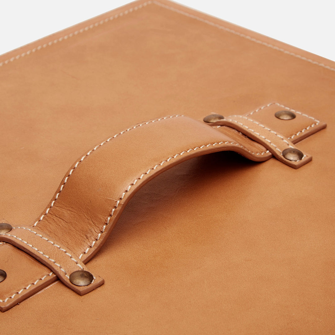 Barnet, Aged Camel, Hamper, Rectangular Tapered, Full-Grain Leather