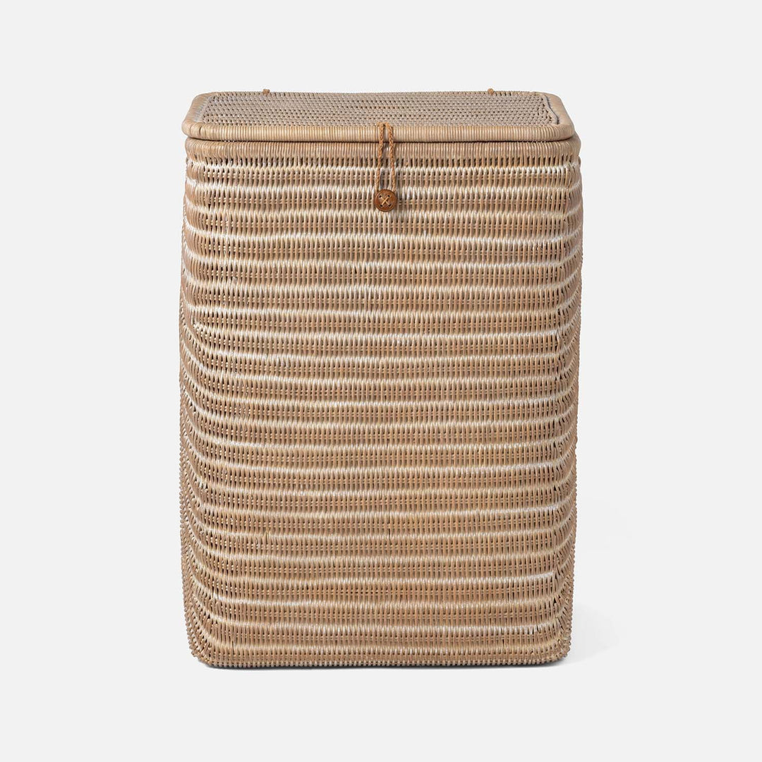 Lorain, Mocha Whitewashed, Hamper, Rectangular Straight, Rattan