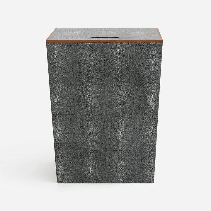 Northwich, Cool Gray, Hamper, Rectangular, Realistic Faux Shagreen