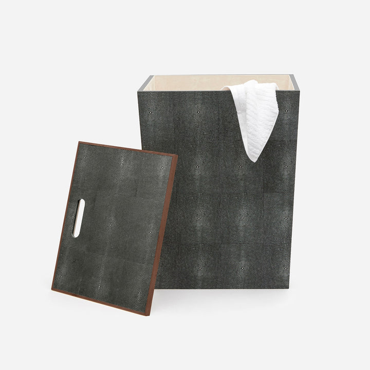 Northwich, Cool Gray, Hamper, Rectangular, Realistic Faux Shagreen