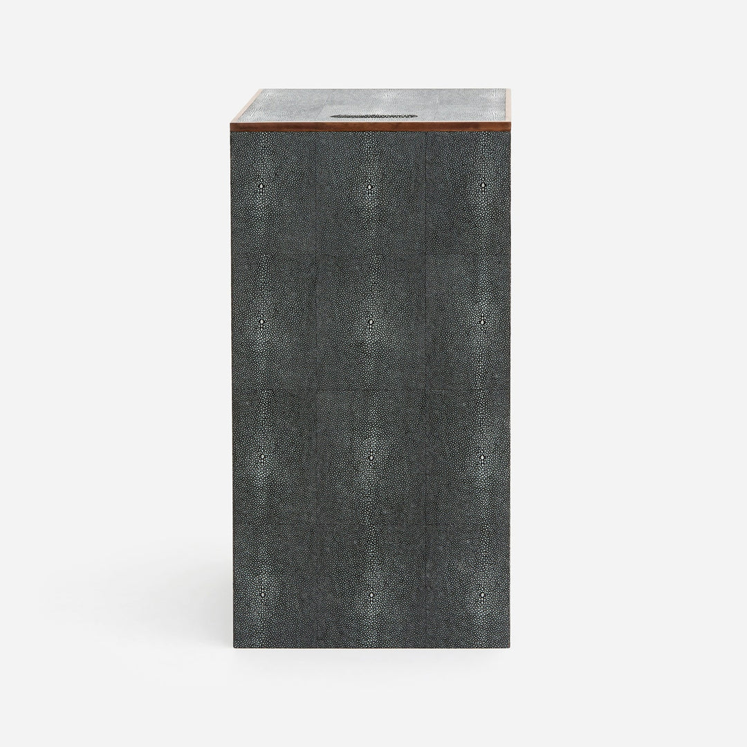 Northwich, Cool Gray, Hamper, Square, Realistic Faux Shagreen