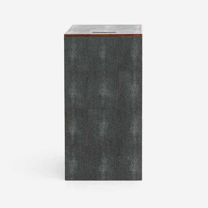 Northwich, Cool Gray, Hamper, Square, Realistic Faux Shagreen