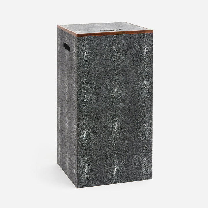 Northwich, Cool Gray, Hamper, Square, Realistic Faux Shagreen