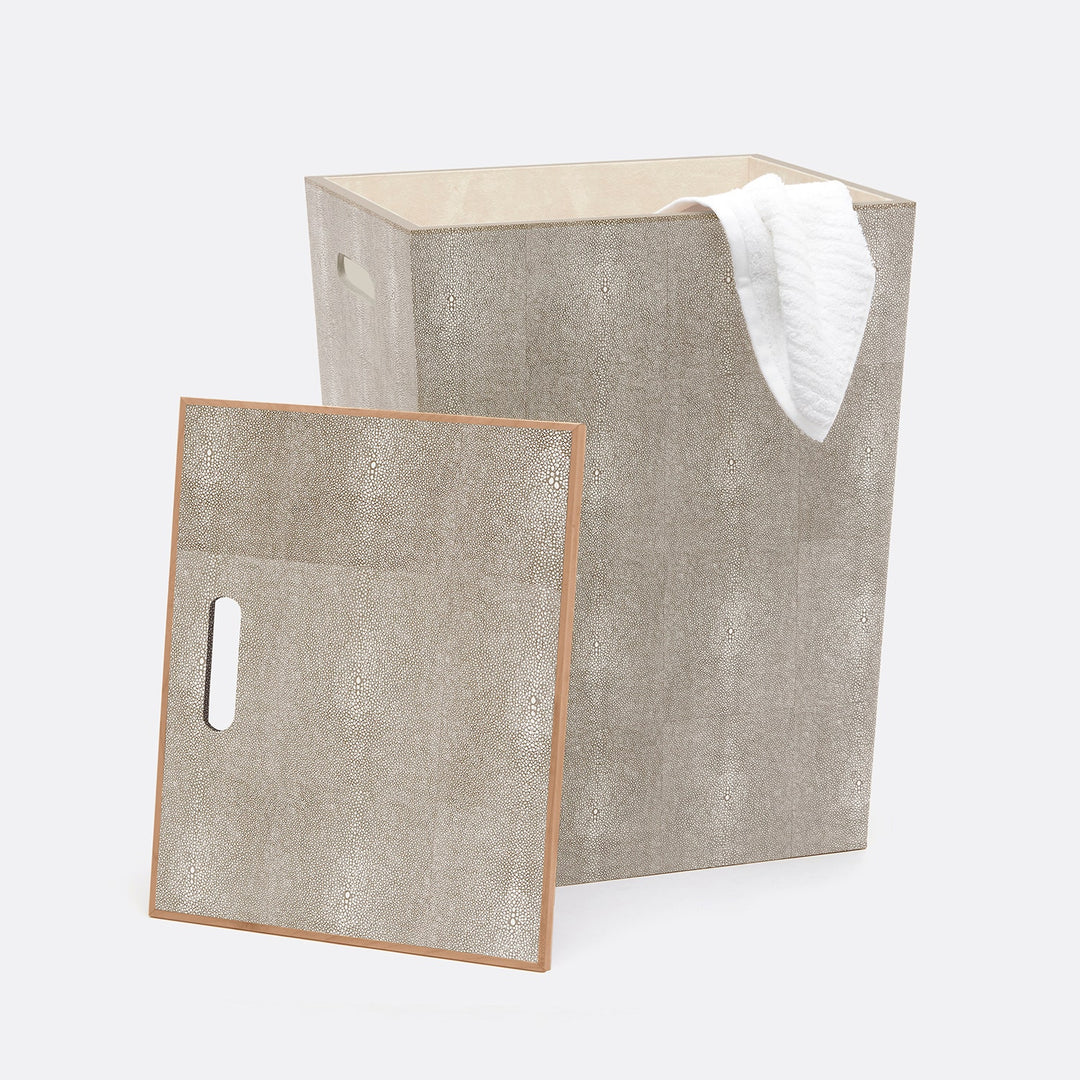 Northwich, Sand, Hamper, Rectangular, Realistic Faux Shagreen