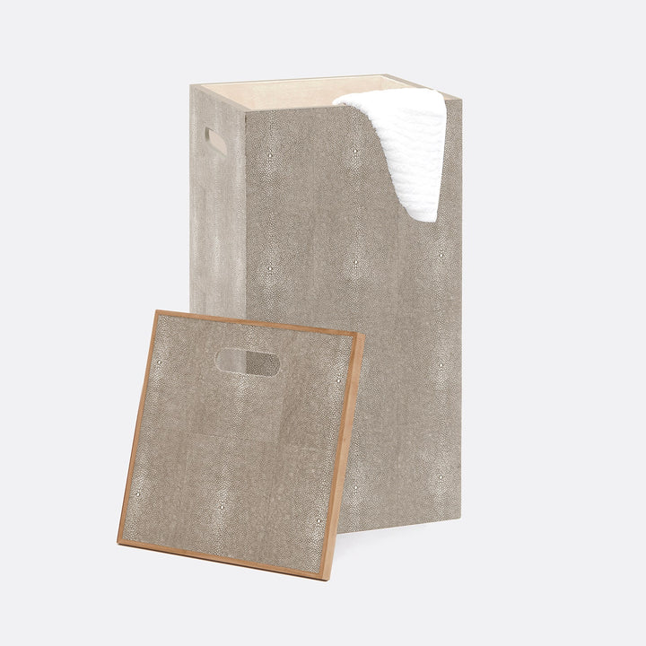 Northwich, Sand, Hamper, Square, Realistic Faux Shagreen