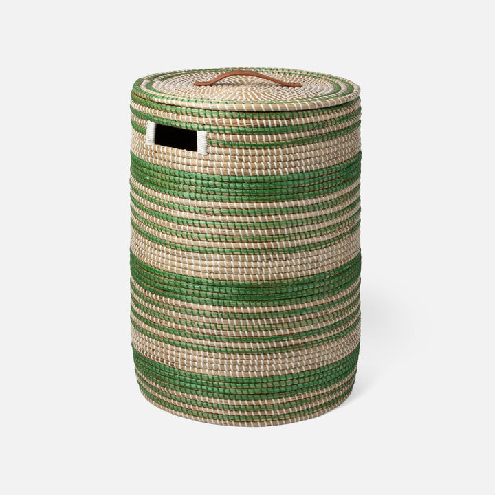 Olinda, Green/Natural, Hamper, Round, Natural Seagrass