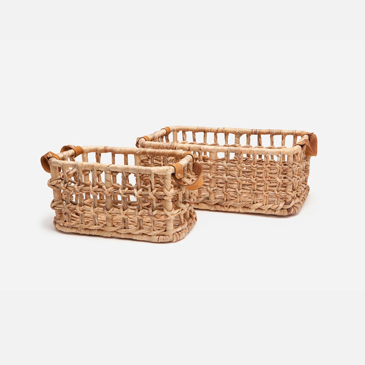 Somerset, Natural Woven, Nesting Baskets, Water Hyacinth, S/2