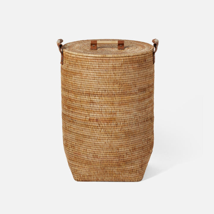 Antalya, Natural, Hamper, Wood Handles, Large, Rattan
