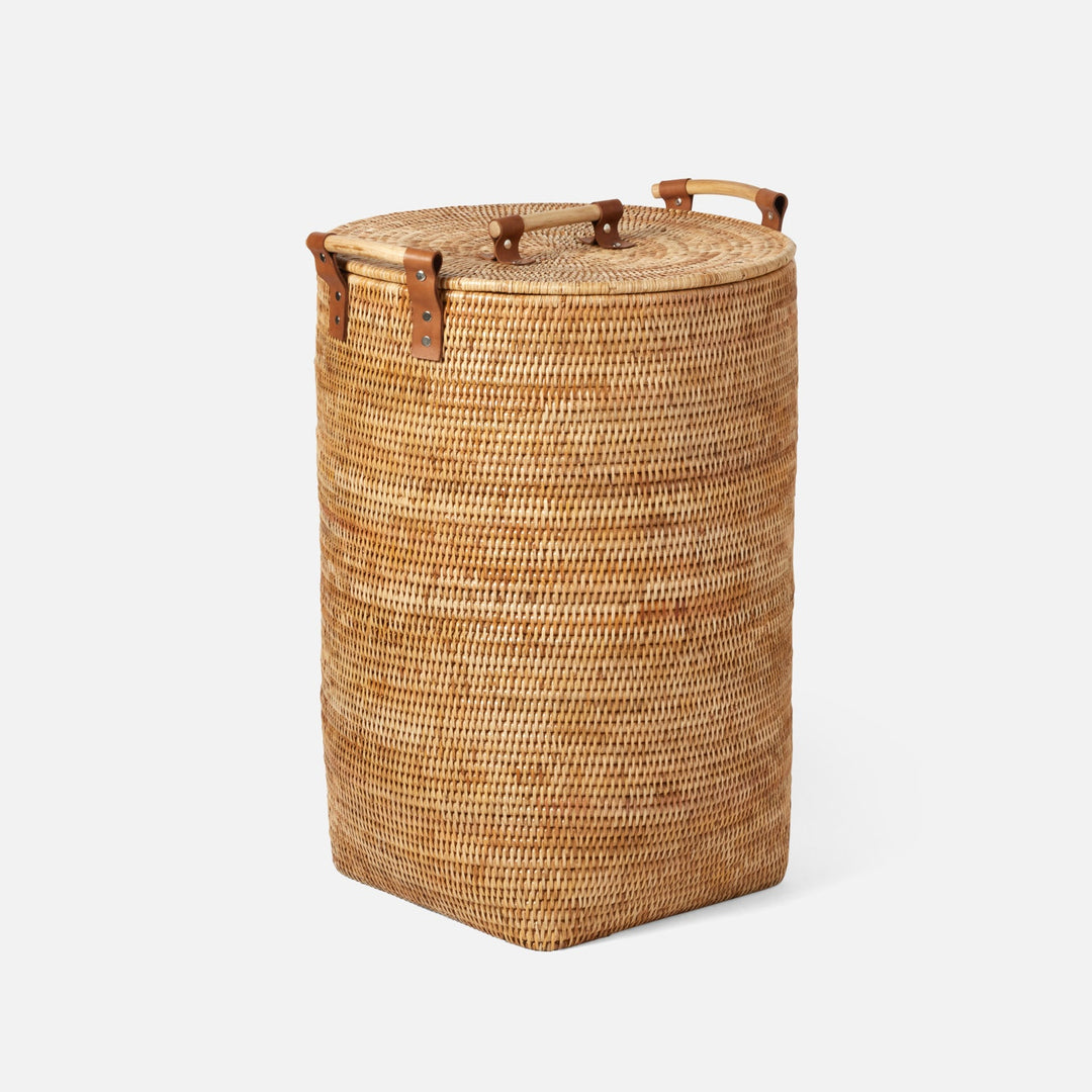 Antalya, Natural, Hamper, Wood Handles, Large, Rattan