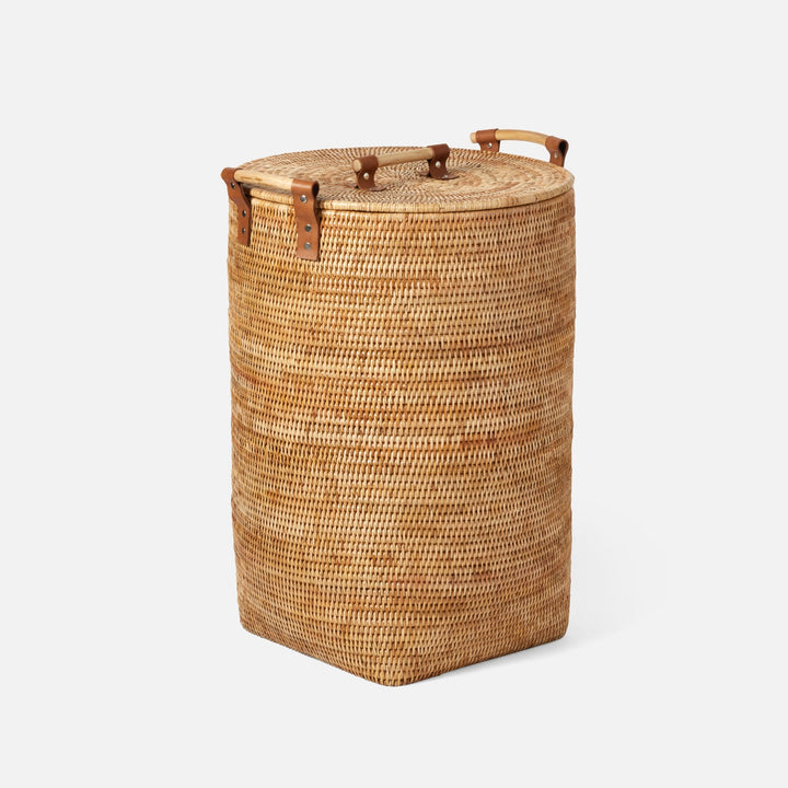 Antalya, Natural, Hamper, Wood Handles, Large, Rattan