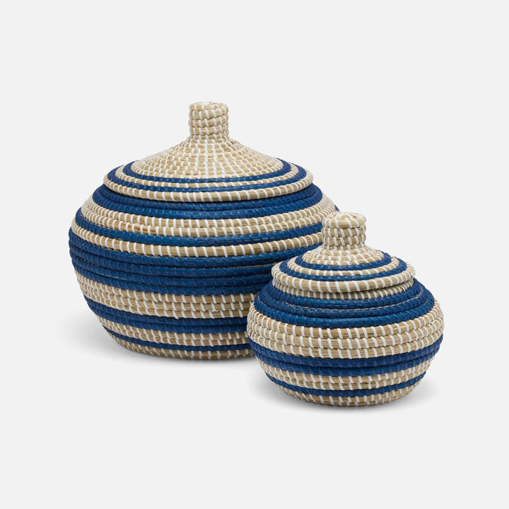 Arley, Blue/Natural, Baskets, Seagrass, S/2
