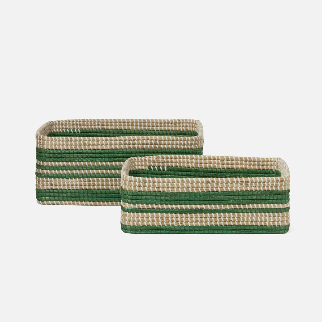 Arley, Green/Natural, Baskets, Rectangular Straight, Seagrass, S/2