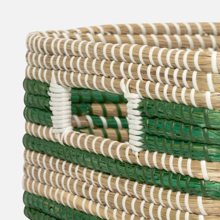 Arley, Green/Natural, Baskets, Rectangular Straight, Seagrass, S/2