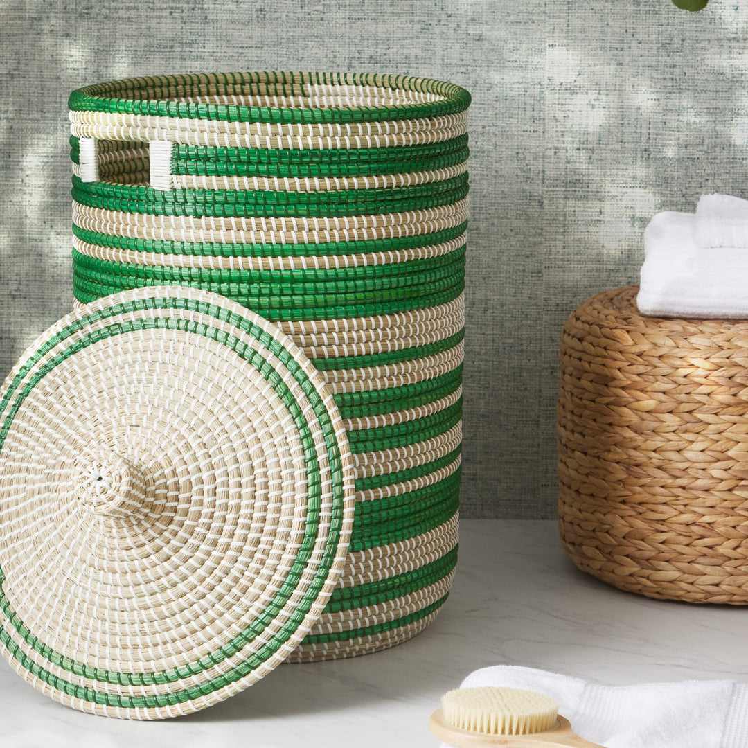 Arley, Green/Natural, Hamper, Seagrass
