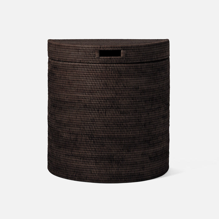 Belek, Polished Espresso, Half Moon Hamper, Woven Rattan
