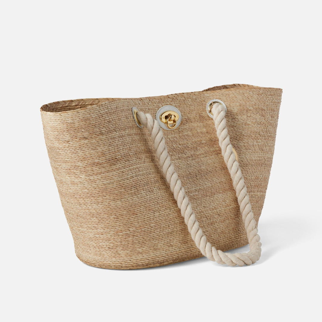 Joliette, Natural/White, Shopper Bag, Palm/Leather