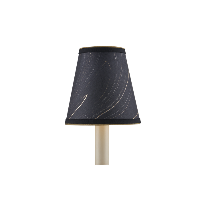 Marble Black Paper Tapered Chandelier Shade