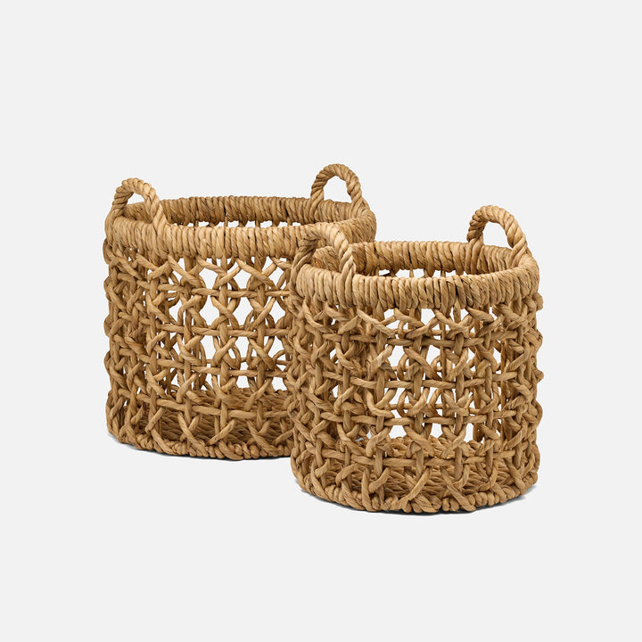 Catania, Natural, Nested Baskets, Round, Water Hyacinth S/2