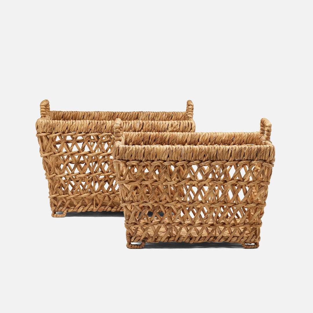 Catania, Natural, Nested Baskets, Rectangular Tapered, Water Hyacinth, S/2
