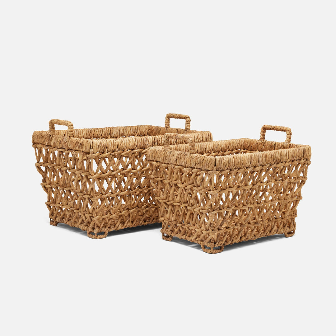Catania, Natural, Nested Baskets, Rectangular Tapered, Water Hyacinth, S/2