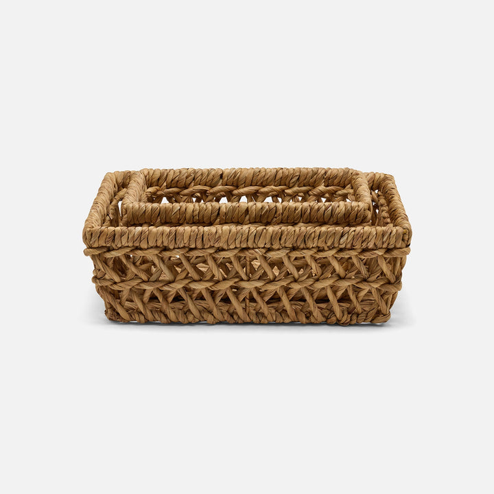 Catania, Natural, Storage Baskets, Rectangular Tapered, Water Hyacinth, S/2