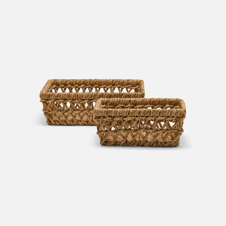 Catania, Natural, Storage Baskets, Rectangular Tapered, Water Hyacinth, S/2